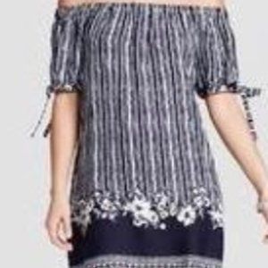 Navy Off Shoulder Dress